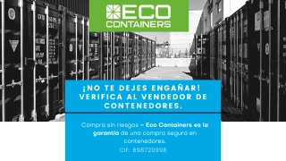 CARTEL CON GUÍA PARA UNA COMPRA SEGURA DE CONTENEDORES MARÍTIMOS
